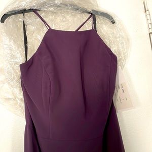 Hayley Paige Occasions Bridesmaid Dress- Plum